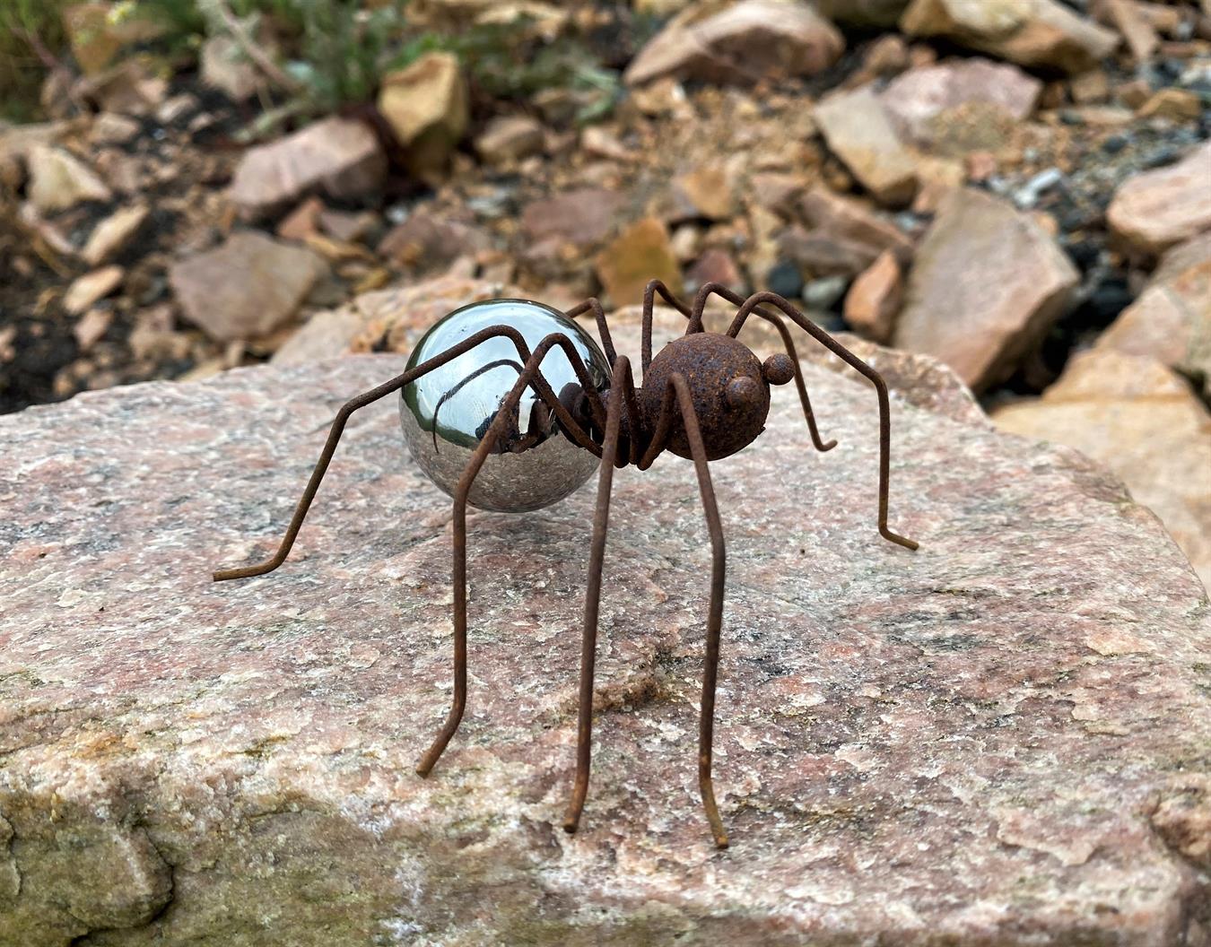 spindel med silverklot